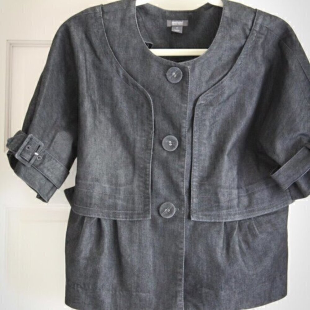 Kenneth Cole jacket Black denim Jean jacket size 10
